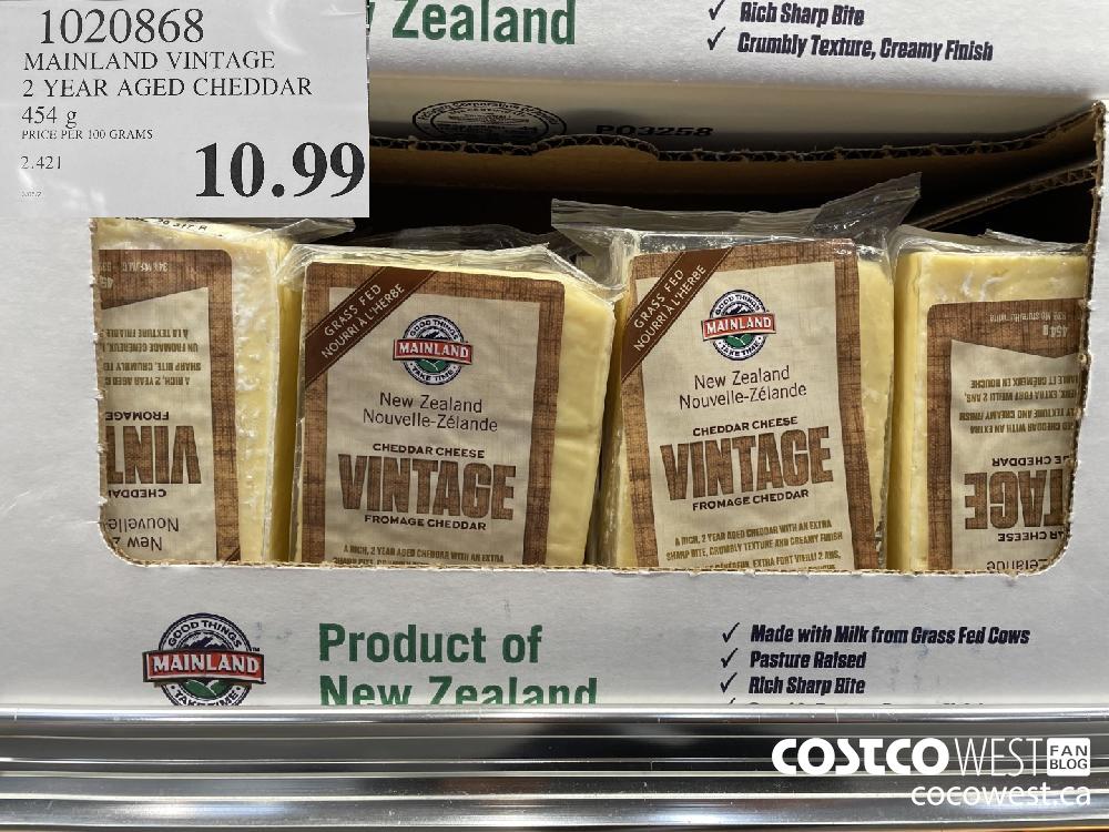 1020868 MAINLAND VINTAGE 2 YEAR AGED CHEDDAR 454 g $10.99