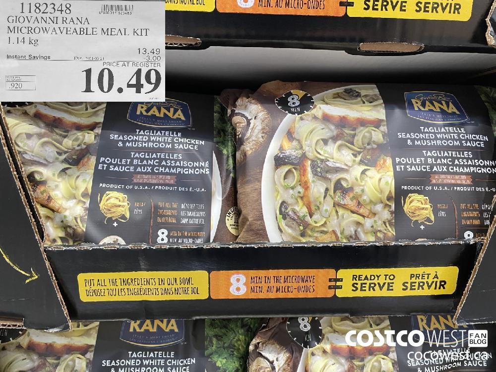 1182348 GIOVANNI RANA MICROWAVEABLE MEAL KIT 1.14 kg EXPIRY DATE: 2021-03-21 $10.49