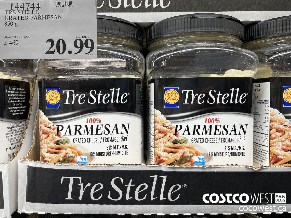 144744 TRE STELLE GRATED PARMESAN 850 g $20.99