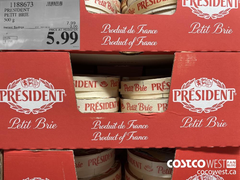 1188673 PRESIDENT PETIT BRIE 500 g EXPIRY DATE: 2021-04-04 $5.99