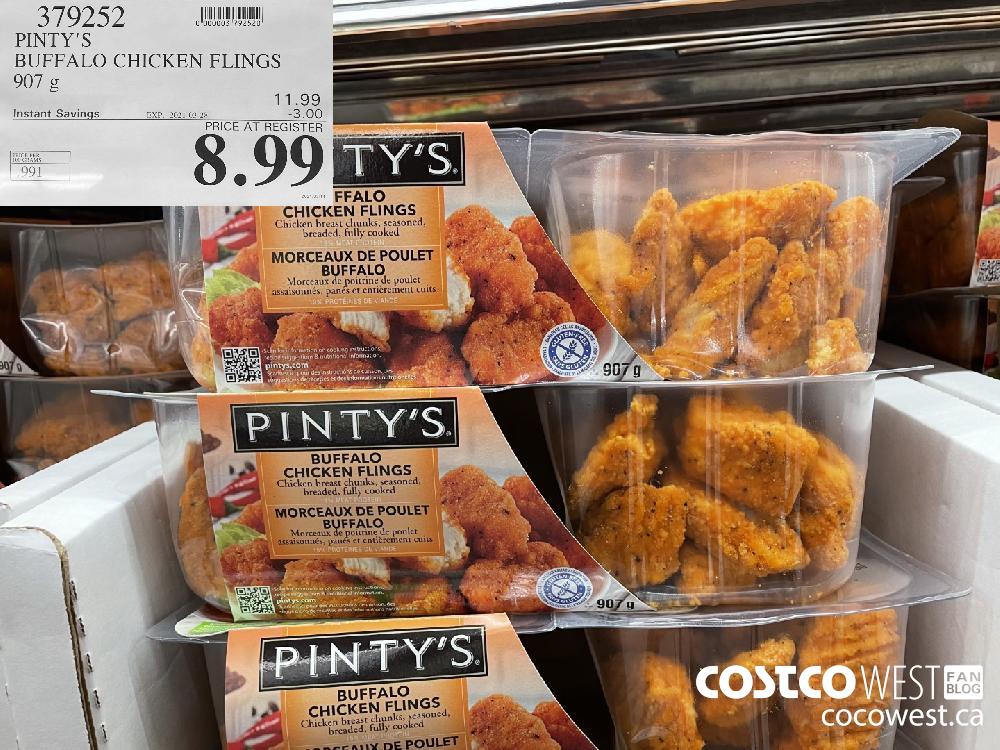 379252 PINTY'S BUFFALO CHICKEN FLINGS 907 g EXPIRY DATE: 2021-03-28 $8.99