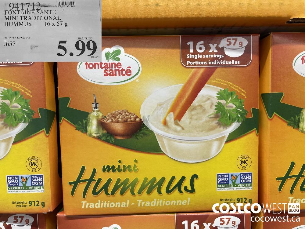 9410712 FONTAINE SANTE MINI TRADITIONAL HUMMUS 16 x 57g $5.99