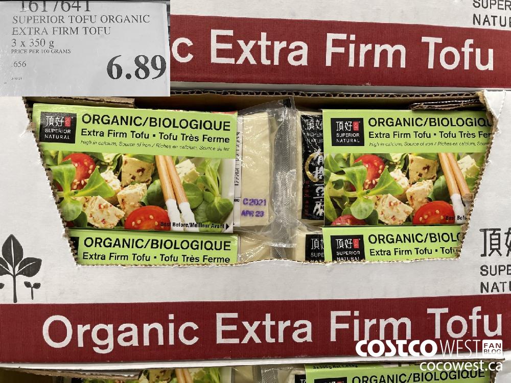 1617641 SUPERIOR TOFU ORGANIC EXTRA FIRM TOFU 3 x 350 g $6.89