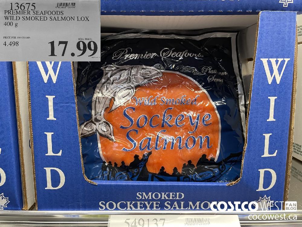 13675 PREMIER SEAFOODS WILD SMOKED SALMON LOX 400 g $17.99