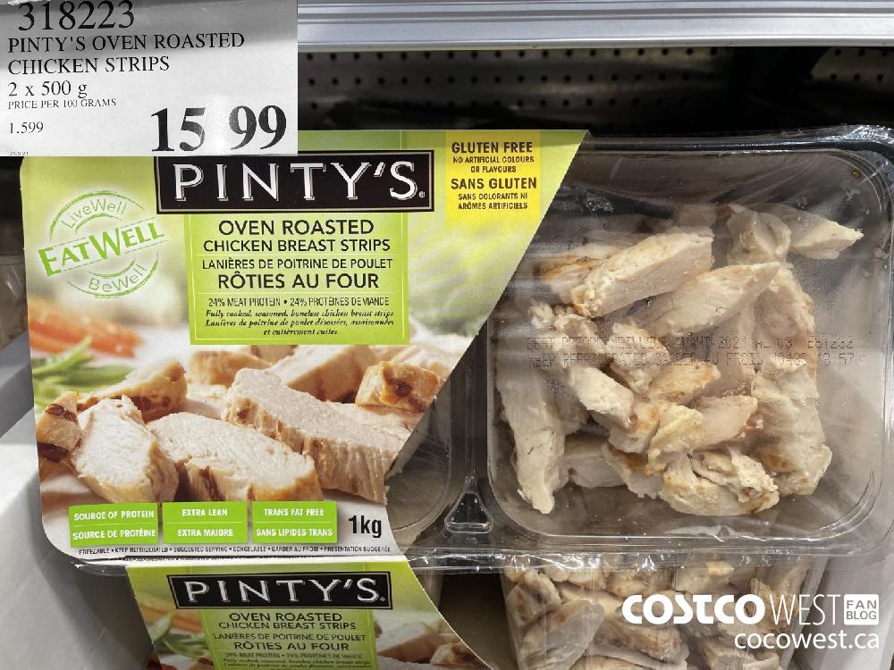 318223 PINTY'S OVEN ROASTED CHICKEN STRIPS 2 x 500 g $15.99