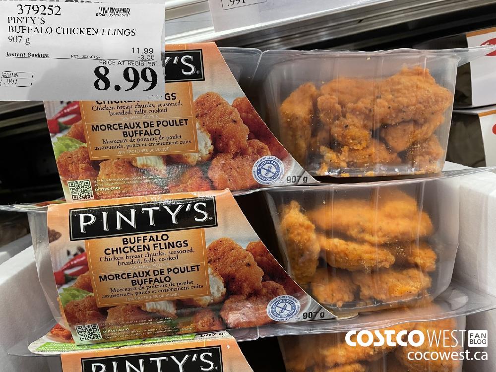 379252 PINTY'S BUFFALO CHICKEN FLINGS 907 g EXPIRY DATE: 2021-03-28 $8.99
