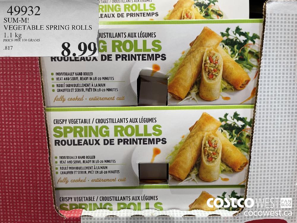 49932 SUM-M! VEGETABLE SPRING ROLLS 1.1 kg $8.99