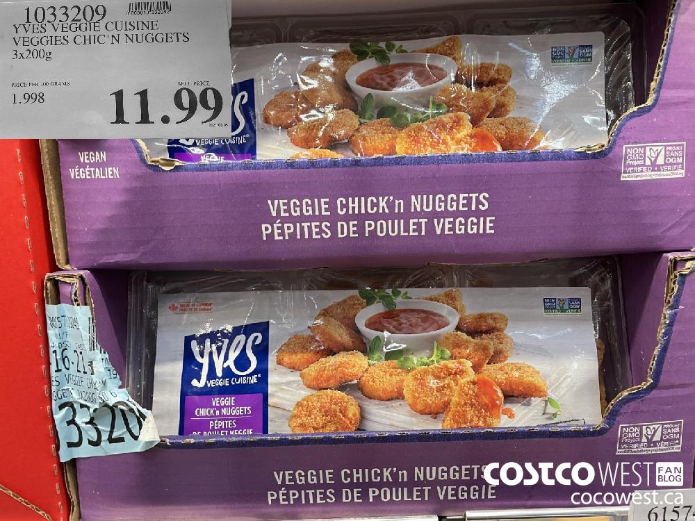 1033209 YVES VEGGIE CUISINE VEGGIES CHIC'N NUGGETS 3 x 200 g $11.99