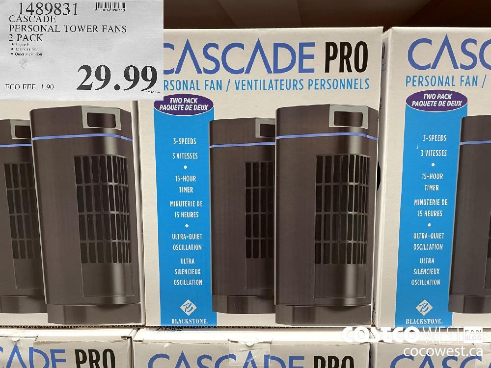 1489831 CASCADE PERSONAL TOWER FANS 2 PACK $29.99