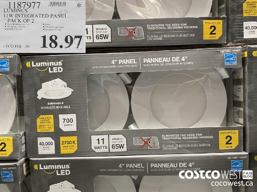 1187977 LUMINUS 11W INTEGRATED PANEL PACK OF 2 $18.97