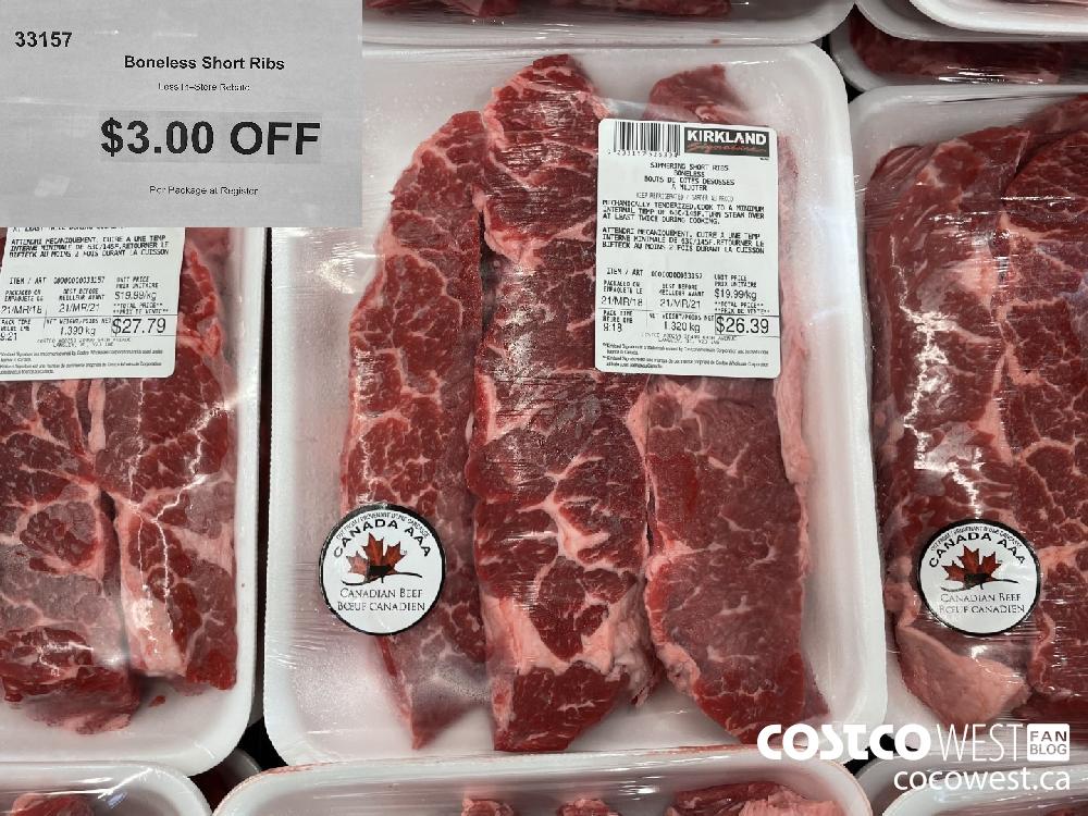 335157 Boneless Short Ribs Less In—Store Rebate $3.00 OFF Per Package at Register