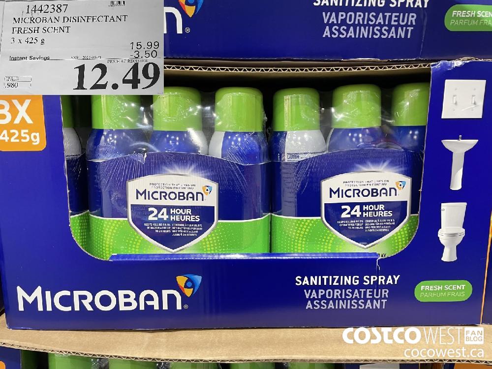 1442387 MICROBAN DISINFECTANT FRESH SCENT 3 x 425 g EXPIRY DATE: 2021-03-21 $12.49