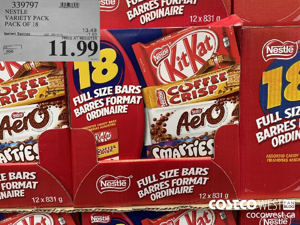 339797 NESTLE VARIETY PACK PACK OF 18 EXPIRY DATE: 2021-03-28 $11.99