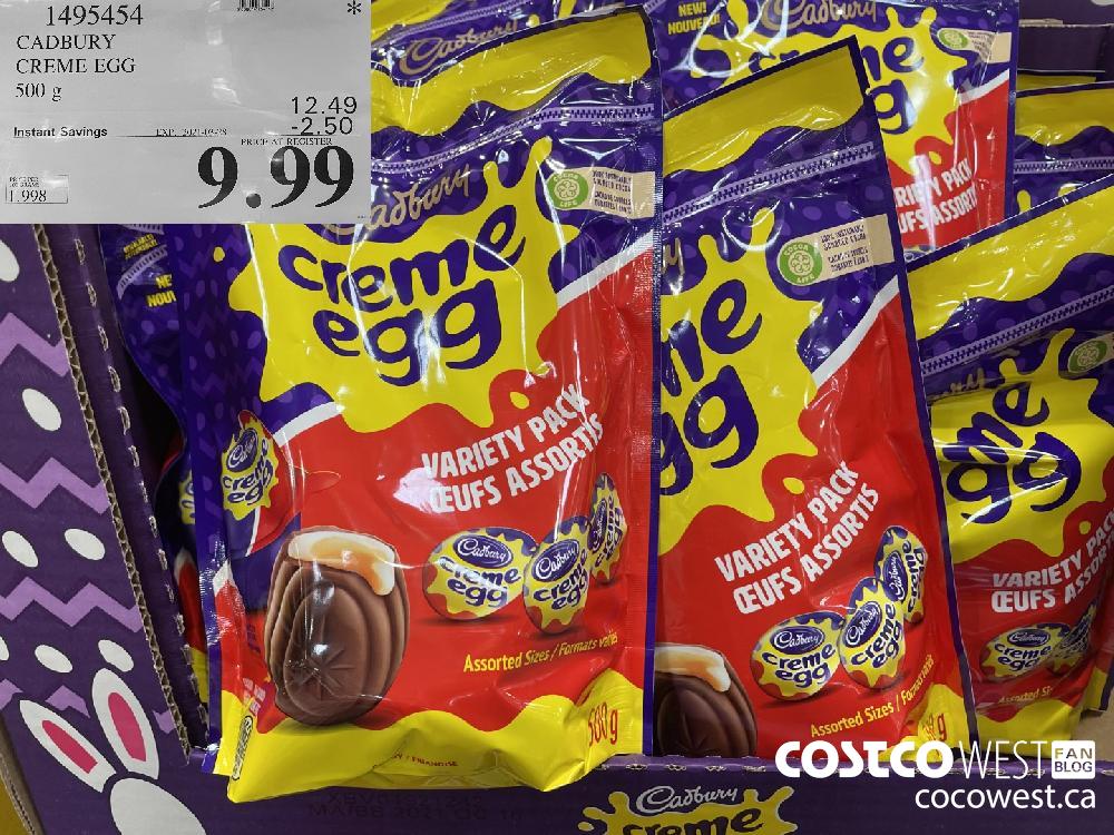 1495454 CADBURY CREME EGG 500 g EXPIRY DATE: 2021-03-28 $9.99