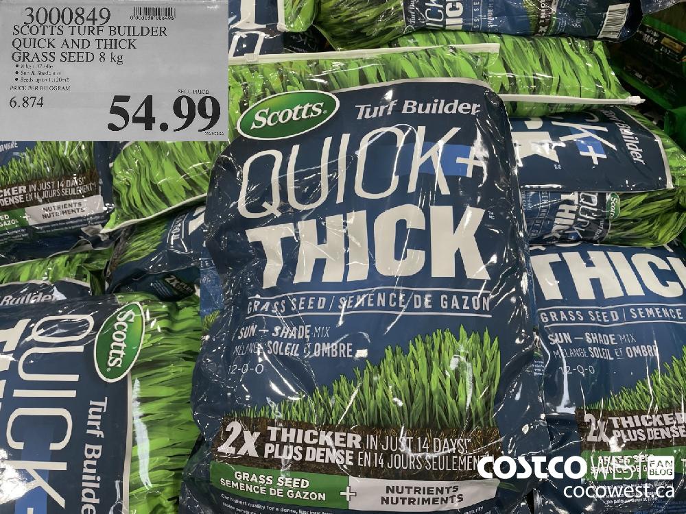 3000849 SCOTTS TURF BUILDER QUICK AND THICK GRASS SEED 8 kg $54.99