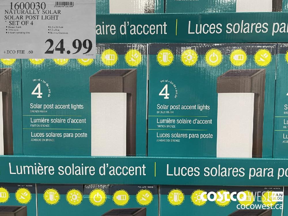 1600030 NATURALLY SOLAR SOLAR POST LIGHT SET OF 4 $24.99