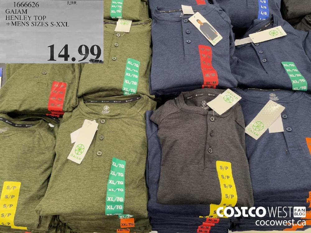 1666626 GAIAM HENLEY TOP MENS SIZES S-XXL $14.99