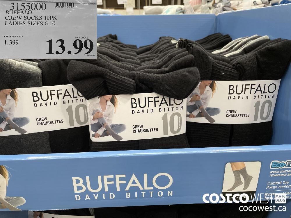 3155000 BUFFALO CREW SOCKS 10PK LADIES SIZES 6-10 $13.99
