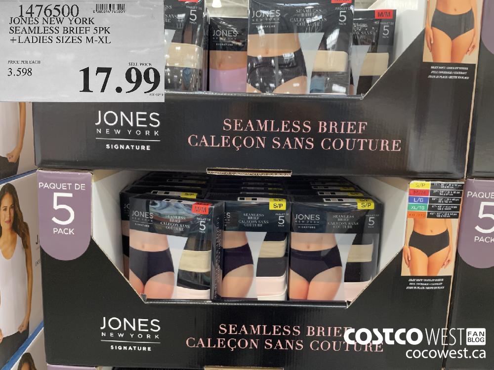 1476500 JONES NEW YORK SEAMLESS BRIEF 5PK LADIES SIZES M-XL $17.99
