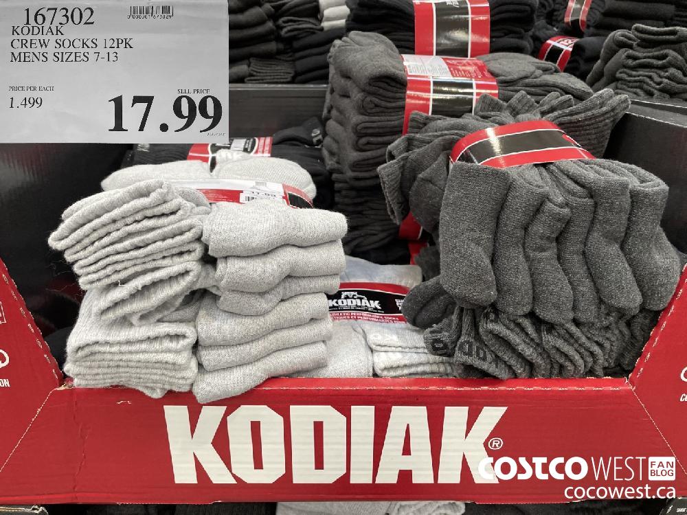 167302 KODIAK CREW SOCKS 12PK MENS SIZES 7-13 $17.99
