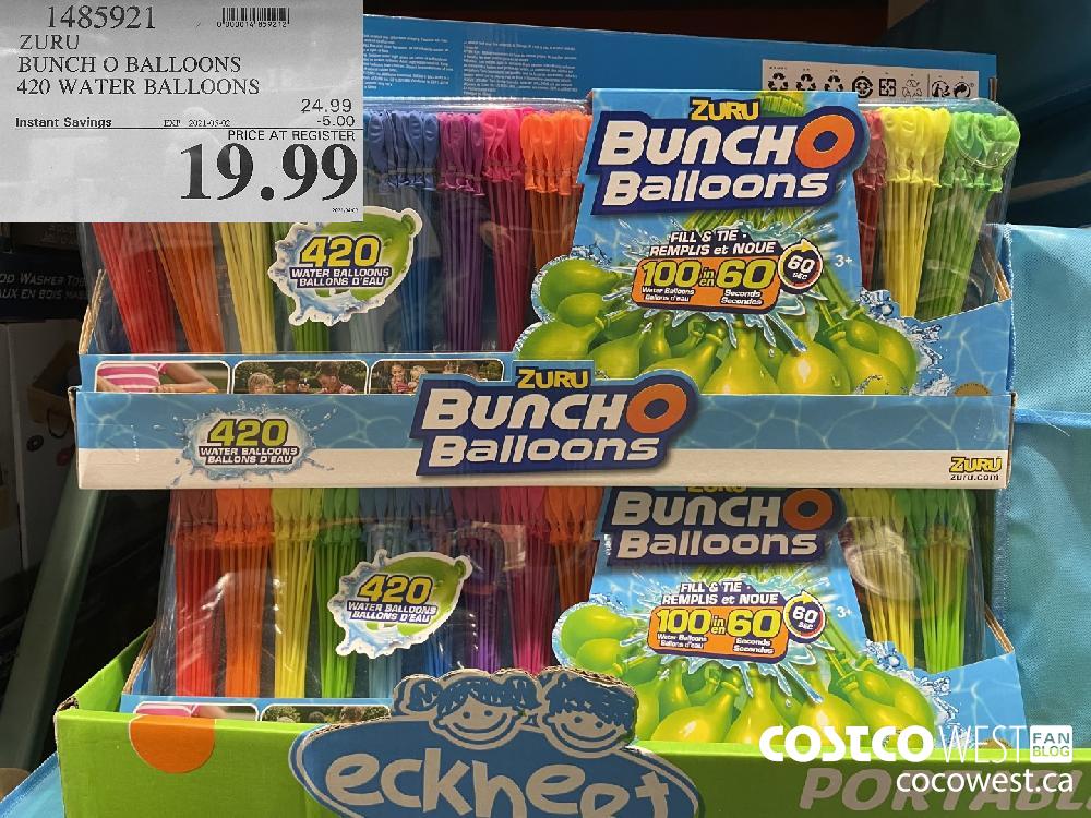 1485921 ZURU BUNCH O BALLOONS 420 WATER BALLOONS EXPIRY DATE: 2021-05-02 $19.99