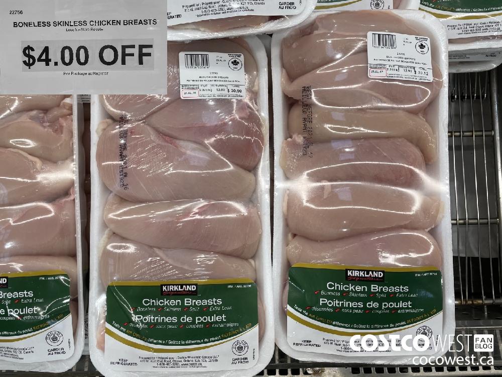 22756 BONELESS SKINLESS CHICKEN BREASTS Less In-Store Rebate $4.00 OFF Per Package at Register