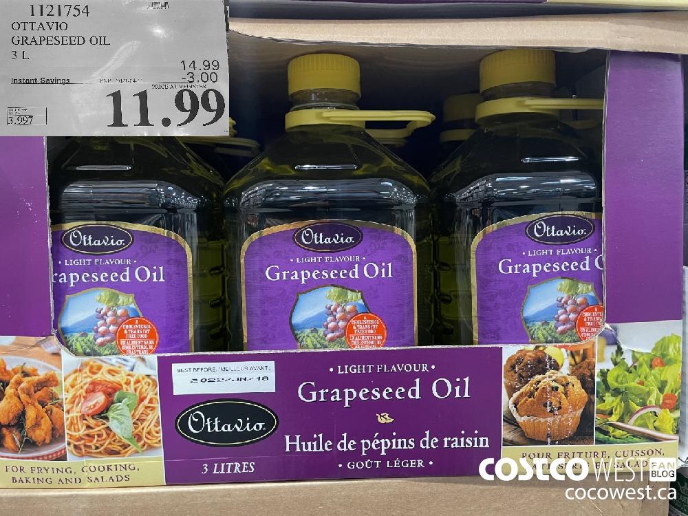 1121754 OTTAVIO GRAPESEED OIL 3L EXPIRY DATE: 2021-04-11 $11.99 PRICE AT REGISTER