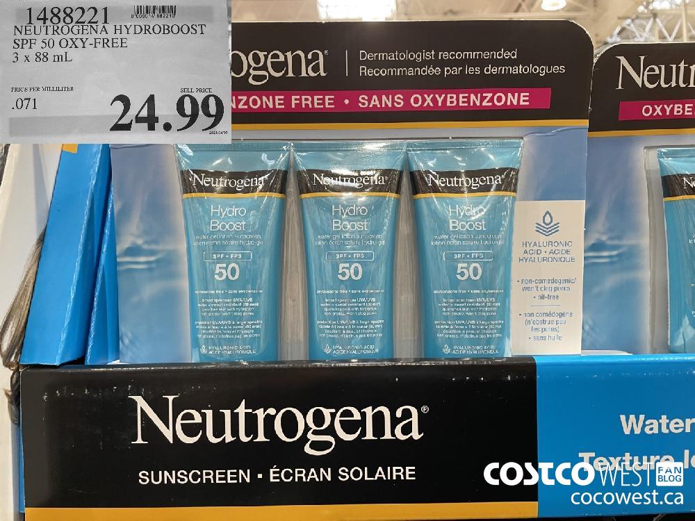 1488221 NEUTROGENA HYDROBOOST SPF 50 OXY-FREE 3 x 88 mL $24.99