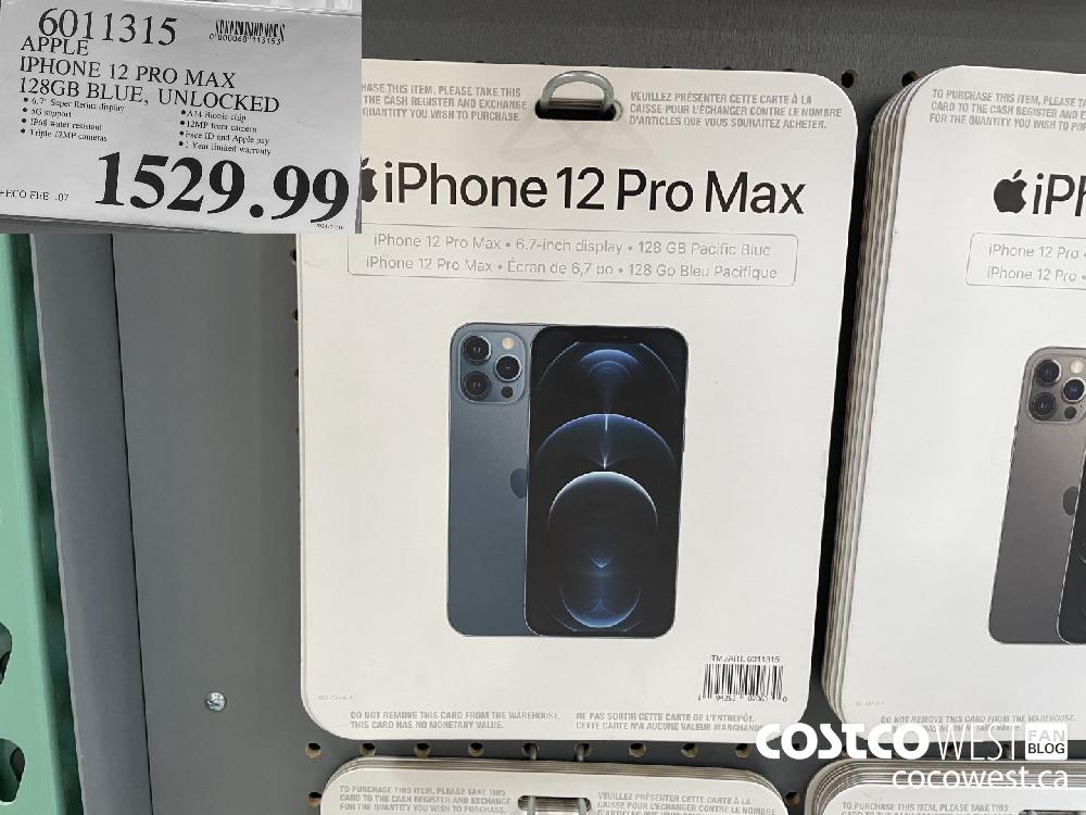 6011315 APPLE IPHONE 12 PRO MAX 128GB BLUE UNLOCKED 1529.99 