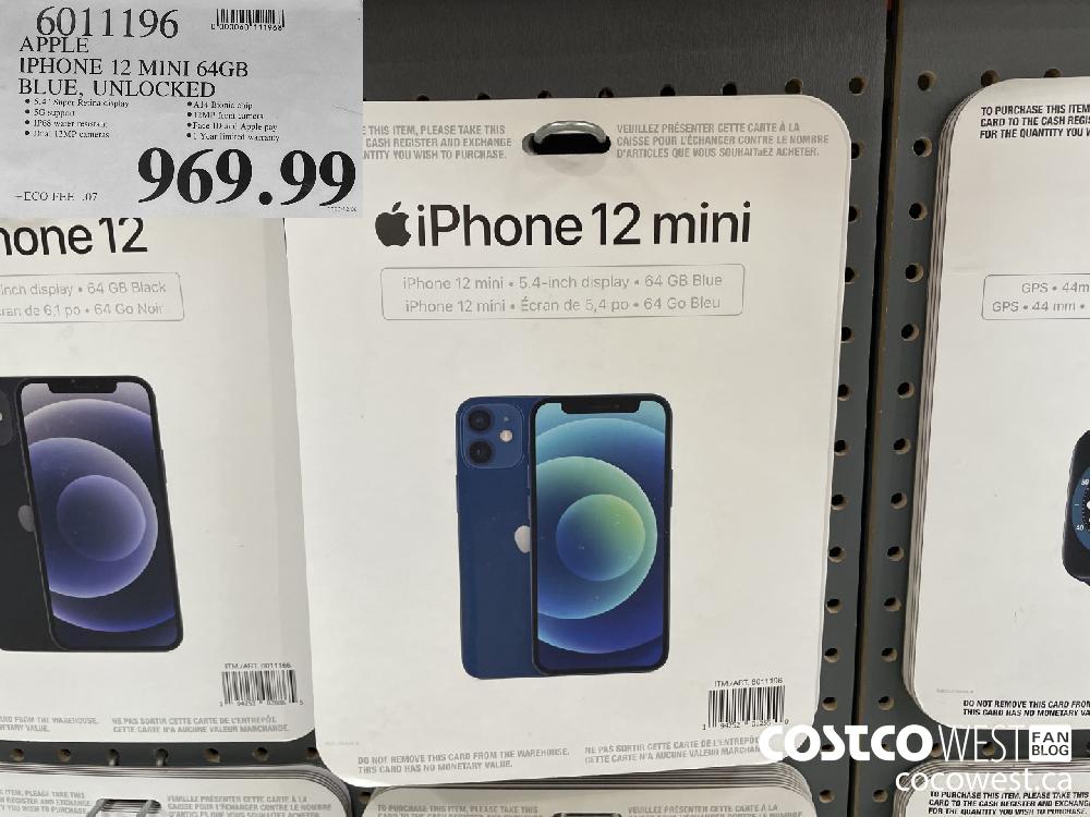 6011196 APPLE IPHONE 12 MINI 64GB BLUE UNLOCKED $969.99 