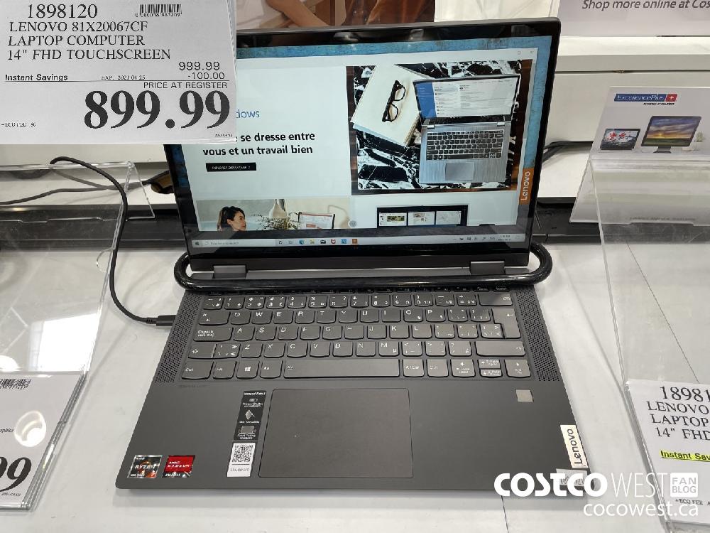 1898120 LENOVO 81X20067CE LAPTOP COMPUTER 14" FHD TOUCHSCREEN EXPIRY DATE: 2021-04-25 $899.99 