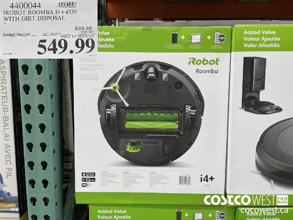 4400044 IROBOT ROOMBA 14 4550 WITH DIRT DISPOSAL EXPIRY DATE: 2021-05-06 $549.99 