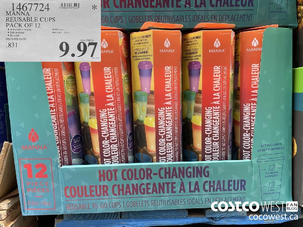 1467724 MANNA REUSABLE CUPS PACK OF 12 $9.97 