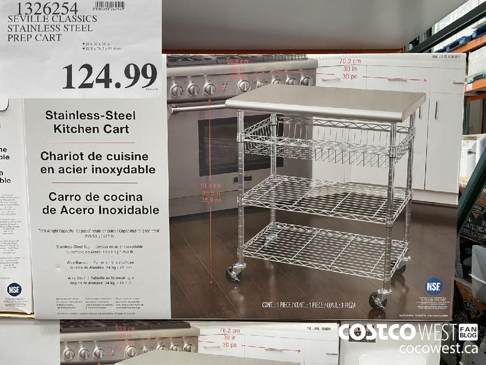 1326254 SEVILLE CLASSICS STAINLESS STEEL PREP CART $124.99 