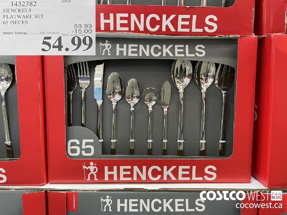 1432382 HENCKELS FLATWARE SET 65 PIECES EXPIRY DATE: 2021-04-18 $54.99 