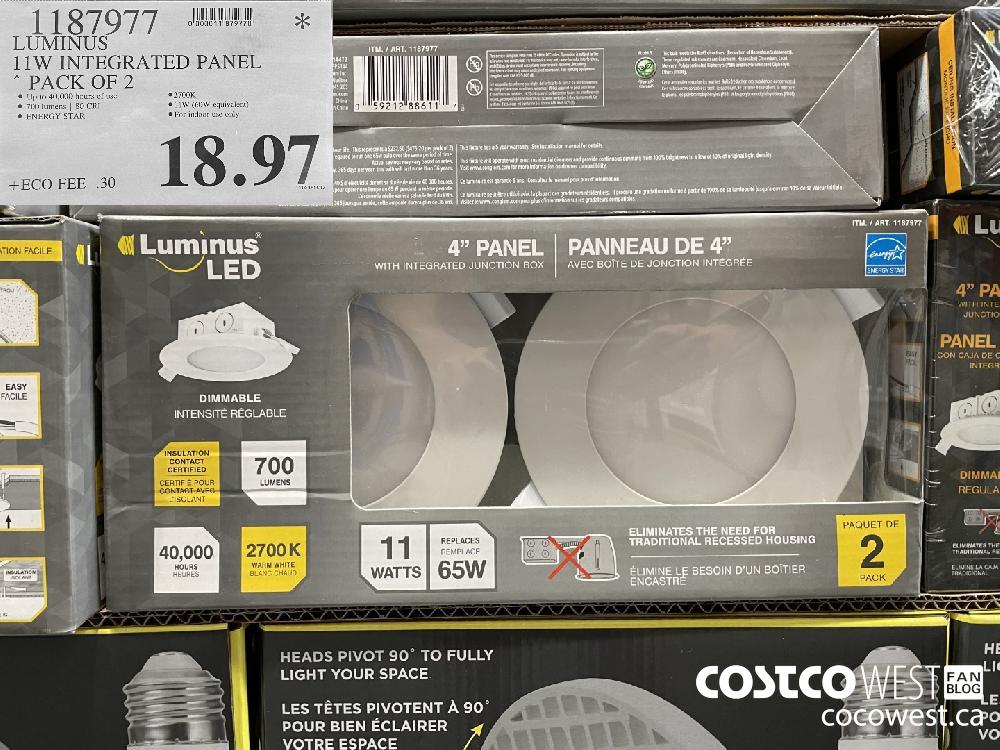 1187977 LUMINUS 11W INTEGRATED PANEL PACK OF 2 $18.97 