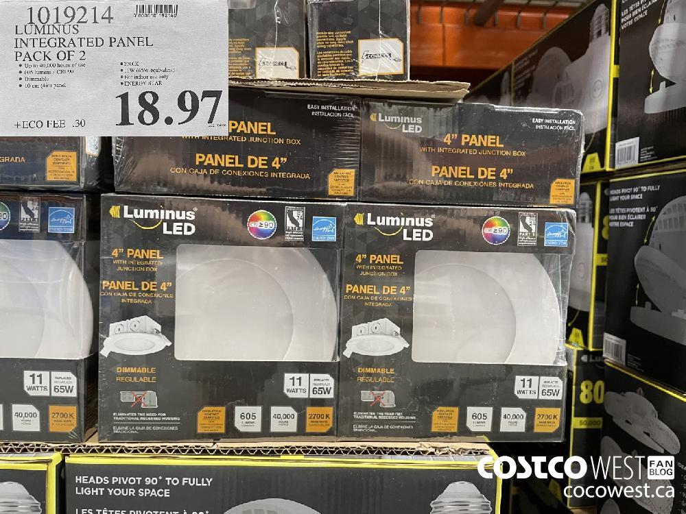 1019214 LUMINUS INTEGRATED PANEL PACK OF 2 $18.97 