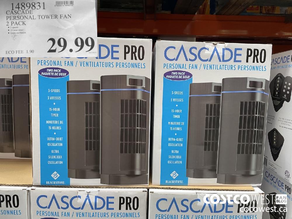 1489831 CASCADE PERSONAL TOWER FAN 2 PACK $29.99 