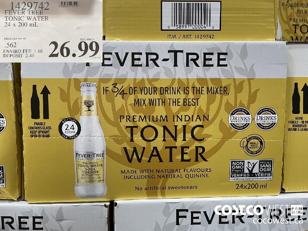 1429742 FEVER TREE TONIC WATER 24 x 200 mL $26.99