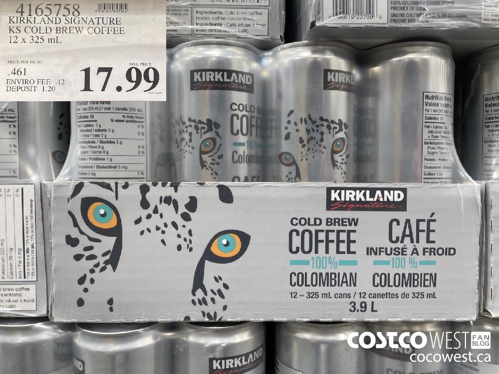 4165758 KIRKLAND SIGNATURE KS COLD BREW COFFEE 12 x 325 mL $17.99