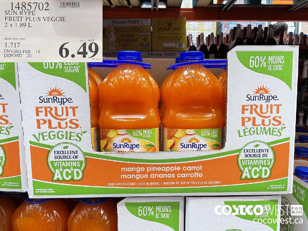 1485702 SUN RYPE FRUIT PLUS VEGGIE 2 x 1.89 L $6.49