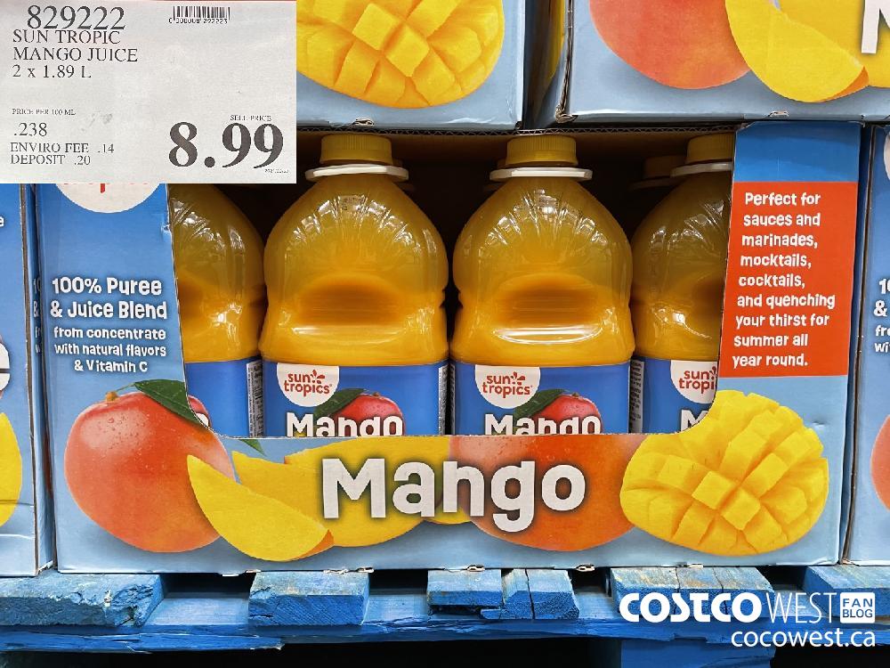 829222 SUN TROPIC MANGO JUICE 2 x 1.89 L $8.99