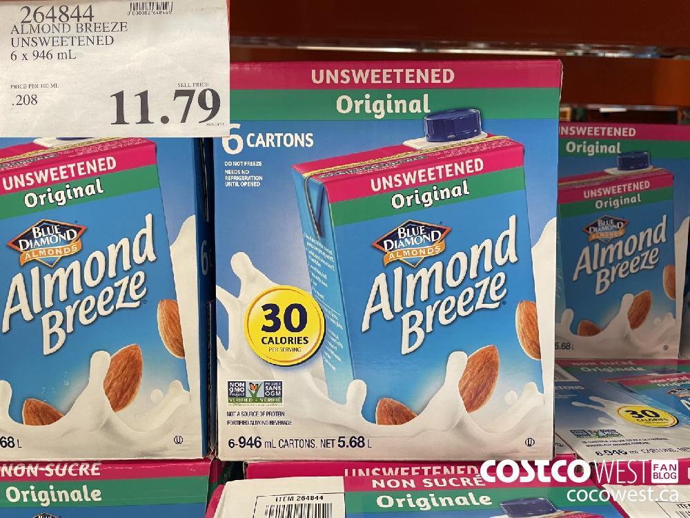 264844 ALMOND BREEZE UNSWEETENED 6 x 946 mL $11.79