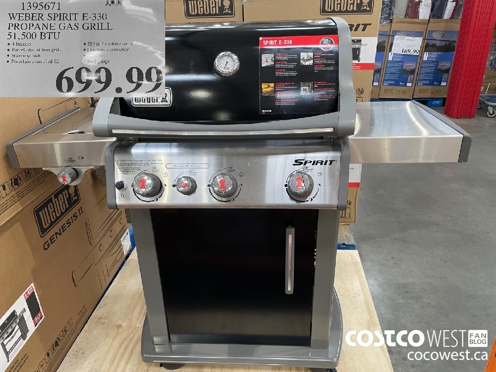 1395671 WEBER SPIRIT E-330 PROPANE GAS GRILL 51 500 BTU $699.99