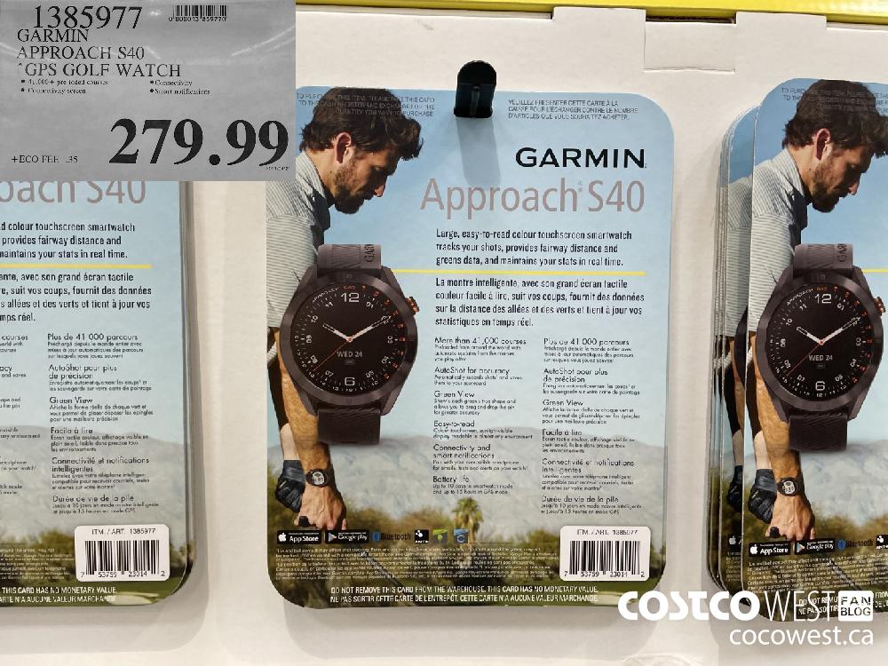 1385977 GARMIN APPROACH S40 GPS GOLF WATCH $279.99