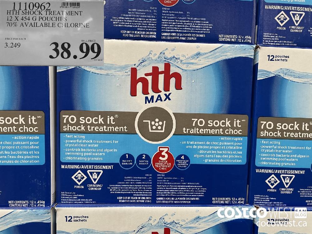 1110962 HTH SHOCK TREATMENT 12 X 454 G POUCHES 70% AVAILABLE CHLORINE $38.99