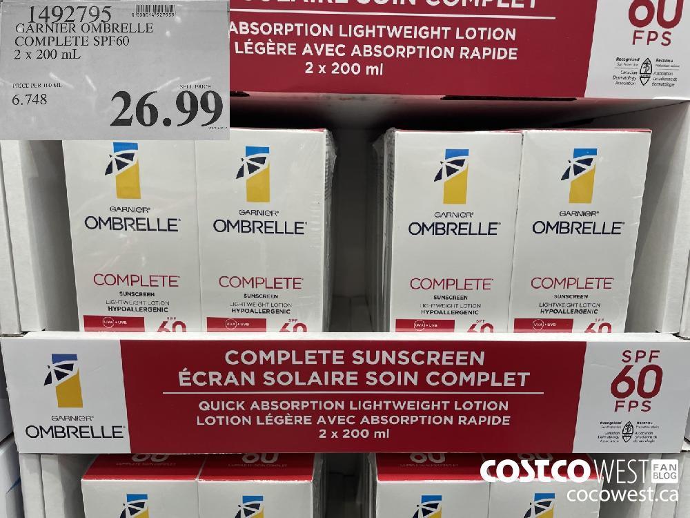1492795 GARNIER OMBRELLE COMPLETE SPF60 2 x 200 mL $26.99