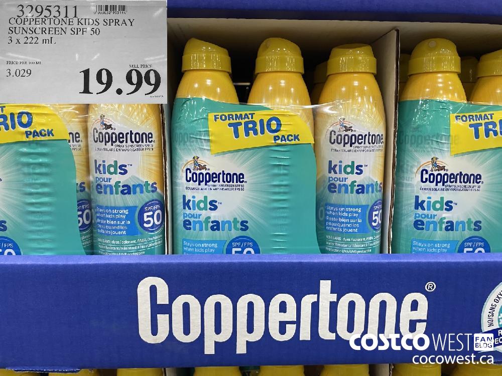 3295311 COPPERTONE KIDS SPRAY SUNSCREEN SPF 50 3 x 222 mL $19.99