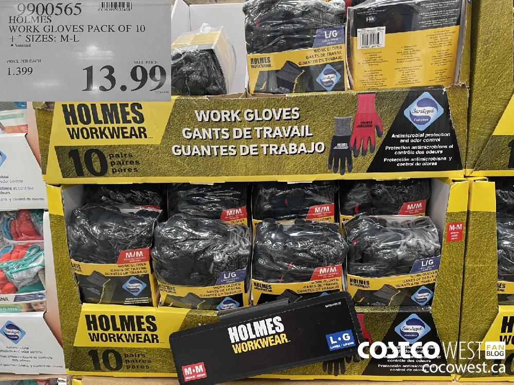 9900565 HOLMES WORK GLOVES PACK OF 10 SIZES: M-L $13.99