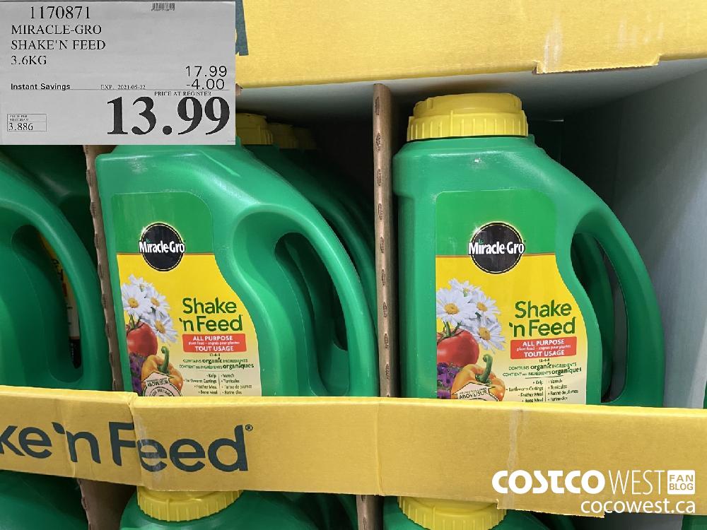 1170871 MIRACLE-GRO SHAKE'N FEED 3.6KG EXPIRY DATE: 2021-05-02 $13.99